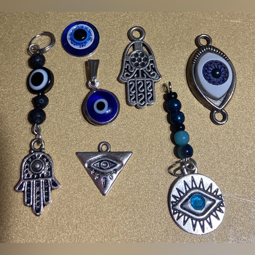 🪬 Protection evil eye pendent herb bottle necklace & charms Or ❤️Love sp…